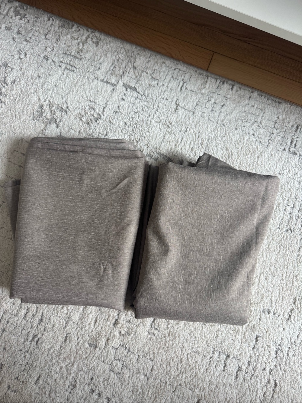 Set of 2 Allen & Roth Glenellen Back Tab Lined Curtain Panels 52” x 84” Sand